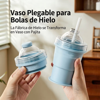 IceFoldZ | Botella Plegable 2 en 1 con Molde de Hielo