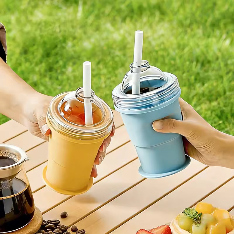 IceFoldZ | Botella Plegable 2 en 1 con Molde de Hielo