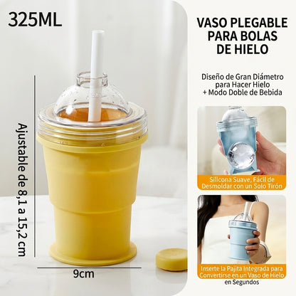 IceFoldZ | Botella Plegable 2 en 1 con Molde de Hielo