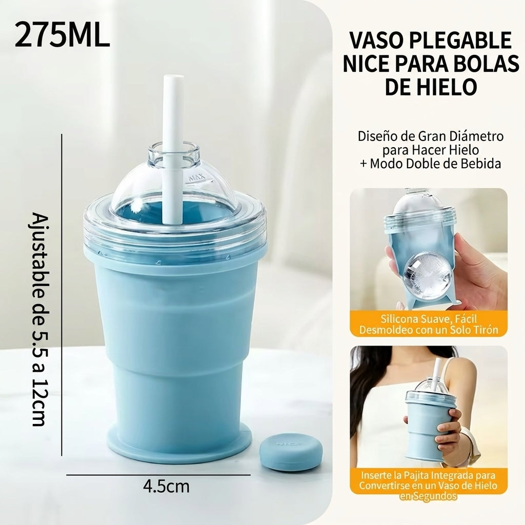 IceFoldZ | Botella Plegable 2 en 1 con Molde de Hielo
