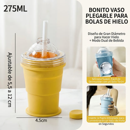 IceFoldZ | Botella Plegable 2 en 1 con Molde de Hielo