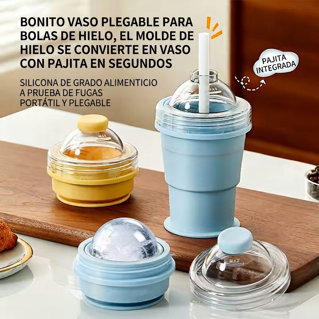IceFoldZ | Botella Plegable 2 en 1 con Molde de Hielo