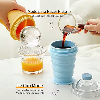 IceFoldZ | Botella Plegable 2 en 1 con Molde de Hielo